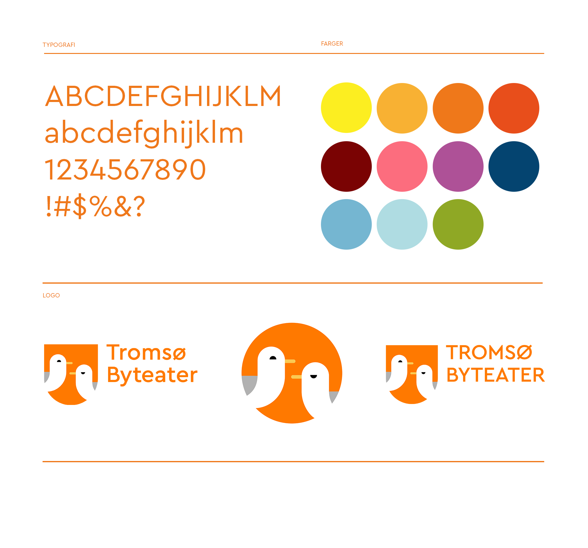 Tromsø Byteater visuell identitet med logo, farge og typografi
