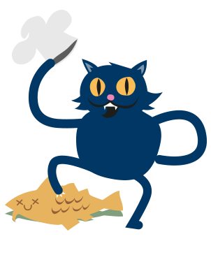 Kokkesprell illustrasjon av katt