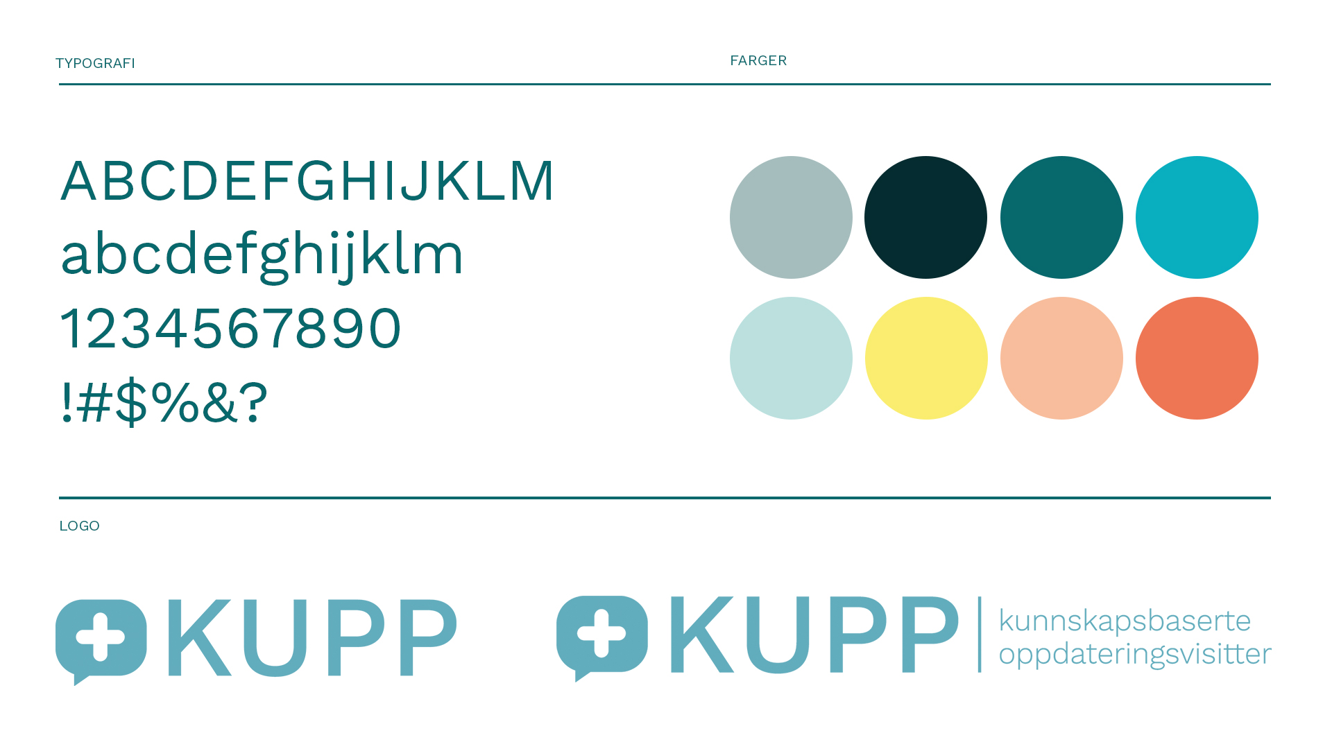 KUPP - Logo, farger og typografi