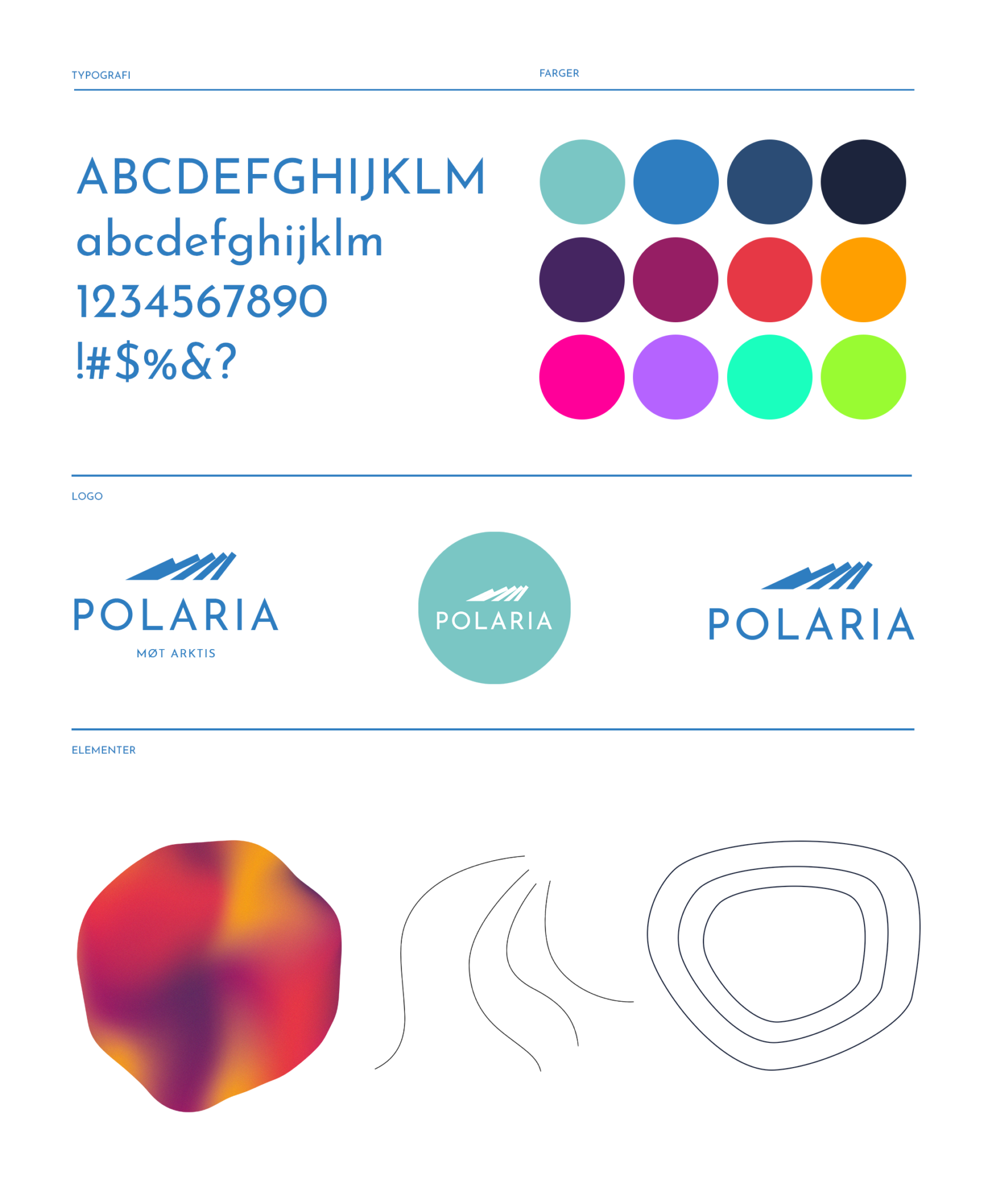 Polaria Visuell identitet med logo, farger og typografi